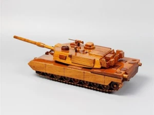 M-1 Abrams Tank Wood Model - Handcrafted Mahogany Military Gift - Picture 1 of 5