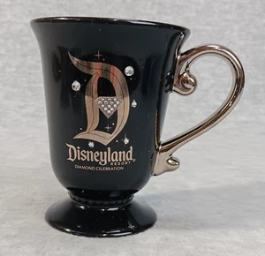 Disney Disneyland Resort Diamond Celebration 60th Taza Cerámica Negra Taza Cristal - Imagen 1 de 6
