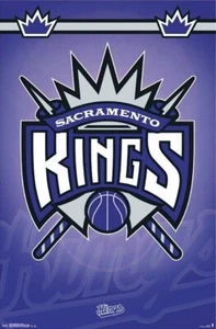 SACRAMENTO KINGS ~ LOGO CORONA ~ 22x34 PÓSTER NBA BALONCESTO NACIONAL - Imagen 1 de 1