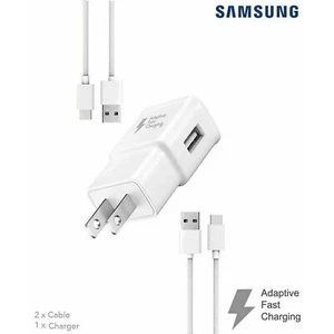 Original Adaptive Fast Wall Charger + 2x Type C Cables for Samsung Galaxy A32 5G - Picture 1 of 12