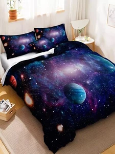 Galaxy Print 3 Piece Duvet Set - Picture 1 of 8