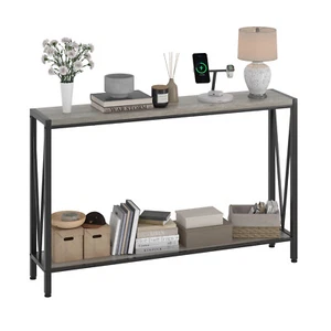 42.9in L 2-Tier Narrow Console Sofa Side Table for Entryway Hallway Living Room - Picture 1 of 8