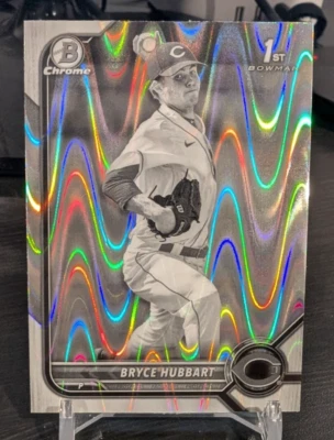 2022 Bowman Draft Bryce Hubbart Chrome Black White RayWave Refractor 1st #BDC-17 - Image 1 of 2