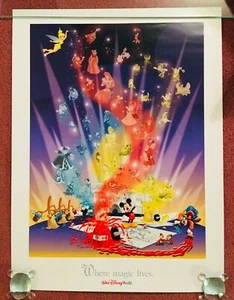 Walt Disney World "Where Magic Lives" Poster Disney Figuren (NEU) - Bild 1 von 3