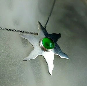 Colgante plata 925 estrella vintage A&F - verde brillante y divertido - Imagen 1 de 7