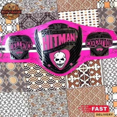 Bret Hart Hitman Heavyweight Wrestling Championship Replica Title Belt 2mm Brass - Image 1 of 4
