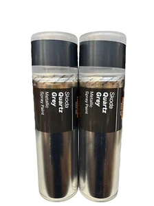 SKODA QUARTZ GREY METALLIC SPRAY PAINT 300ML HALFORDS CANS X2 - Picture 1 of 3