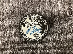 Guy LaFleur Autographed Puck Hall Of Fame Induction w/ KSA COA - Bild 1 von 1