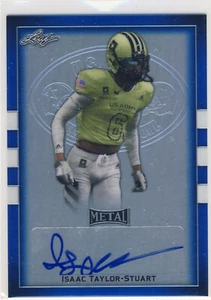 ISAAC TAYLOR-STUART 2018 Leaf Metal US Army All American Blue /50 AUTO COWBOYS - Afbeelding 1 van 2