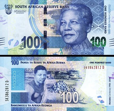 South Africa 100 Rand 2018, UNC, Commemorative, Mandela Birth Centenary, P-146 - Image 1 of 3