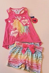 Total Girl Multi Color Zebra Shorts Pajamas Sleepwear Set Girl's Size 4 - 5 - Picture 1 of 3