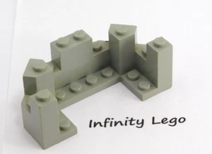 LEGO Old Light Grey Brick 4x8x2.3 Turret Top Castle Wall / Tower (6066)  - x1 - Picture 1 of 3