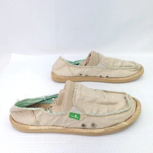 Sanuk Polka Dot Loafers Slip On Flats Caual Fabric Upper Shoes Womens Size 6 - Picture 1 of 9