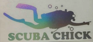Lote (2) Calcomanía Holográfica SCUBA CHICK Vinilo Ventana Coche Pegatina 1021 - Imagen 1 de 1