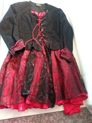 Disfraz de Halloween Pirata Mujer Vestido/Corbata para la Cabeza Adulto Mujer XL Grande Negro Rojo@ Foto 1 de 3
