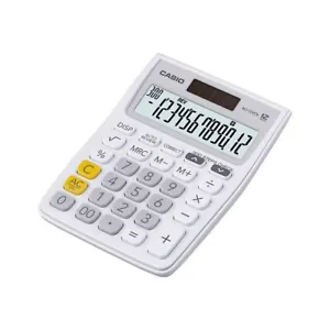Casio MJ-12VCb-WE 300 Steps Check & Correct Colourful Desktop Calculator (White) - Picture 1 of 4