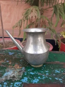 19th Century Collectible Brass Primitive Religious Temple Water Pot With Spout - Picture 1 of 6