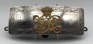 Antique British Victorian Sterling Silver Officers' Dress Belt Pouch 1860 - Picture 1 of 9