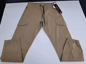 NWT RING OF FIRE Trecy Mens Flex Tech Cargo Jogger Khaki Stretch Pants M #5525 - Picture 1 of 11