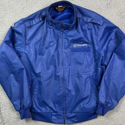 Vintage 1980s Champion Company Blue Dunbrooke Zip Up Coat Lightweight Jacket - Image 1 of 4