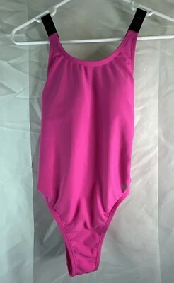 NWT Under Armour Girls Pink One Piece Swim Suit in Rebel Pink Size 12 - Image 1 of 4