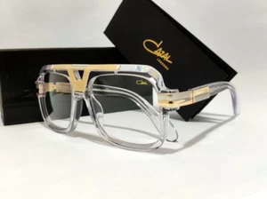 Cazal Sunglasses Full Crystal Gold Frame Transparent Lens Men's Women's Eyewear - Picture 1 of 9