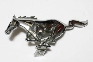 Ford Mustang Car Emblem 1960s Front Grill Chrome Horse C4ZB-8A224-A Vintage - Picture 1 of 5