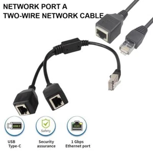 Network Port A Two-wire Network Cable Network Port υ√ Cable Ethernet гэ W6N Y4J8 - Photo 1/9