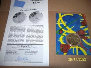 Frankreich 1/4 Euro 2002 Original-Blister € der Kinder 20Ts. limit. + Zertifikat - Bild 1 von 4