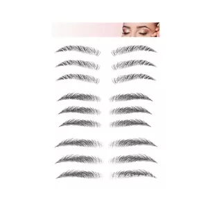 Instant Eyebrows 9 Pairs, Dark Brown/Black Temporary Eyebrows Tattoo Stickers - Picture 1 of 1
