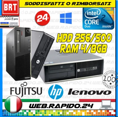 PC COMPUTER DESKTOP FISSO (DELL,HP,LENOVO) INTEL DUO RAM FINO 8GB SSD HDD 500GB - Immagine 1 di 4