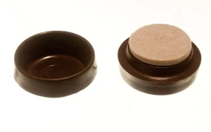4X Tapones Protector Suelo Correderas Pequeño Marrón Con Discos de Fieltro 45mm - Imagen 1 de 1