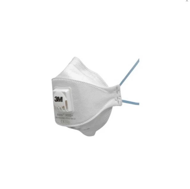 3M 9322A P2 Disposable Respirator Face Dust Mask - White (Pack of 5)