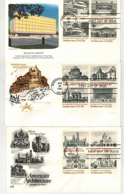 ARCHITECTURE SERIES SET OF 4 DIFFERENT BLOCKS OF 4 1979/1982 - Image 1 of 2