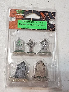Lemax Spooky Town 2004 TOMBSTONES 5pc #44145 NRFP Halloween Graveyard Cemetery * - Picture 1 of 7