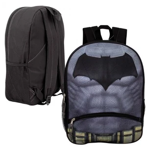 BATMAN Logo Chest Large 16" Backpack Gift Kids Boys Travel School Book Bag Black - Picture 1 of 10