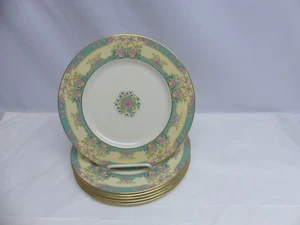 6 Platos de Cena Lenox Monticello 10 1/2" Floreros Rosa Azul - Imagen 1 de 4