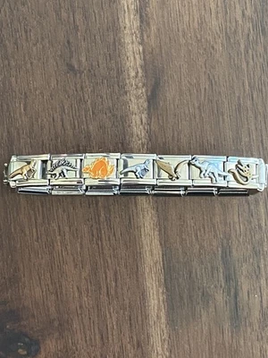 Pulsera 16 Dijes Dinosaurio Niños Talla Italiana Dije Nueva Foto 1 de 4