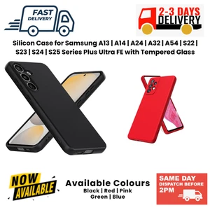 Silikon Hülle für Samsung A13 A14 A24 A32 A54 S22 S23 S24 S25 fe+Ultra mit T Glas - Bild 1 von 2