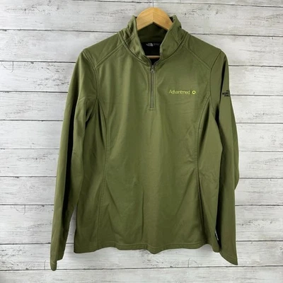 North Face 1/4 молнии зеленый женщин большой длинным рукавом пуловер насмешливый воротник - Изображение 1 из 4