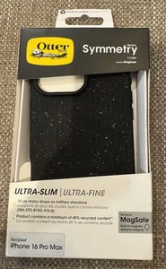 New OtterBox Symmetry Black Print Ultra Slim Case Iphone 16 Pro Max - Picture 1 of 2