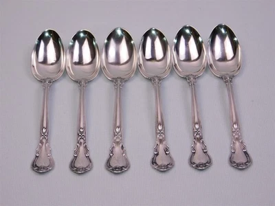 6 cucharas antiguas Gorham de plata esterlina con monograma R cinco en punto 95 g Foto 1 de 4