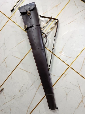 Hunting Shotgun Slip Genuine Case Leather Gun Slip Bag Shooting Padded Carry - Image 1 of 4