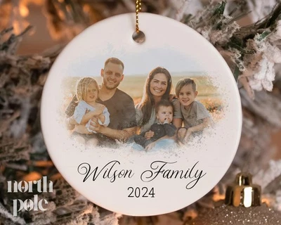 Personalized Photo Ornament, Custom Family Picture, Christmas Gift, In Memory - Image 1 of 4