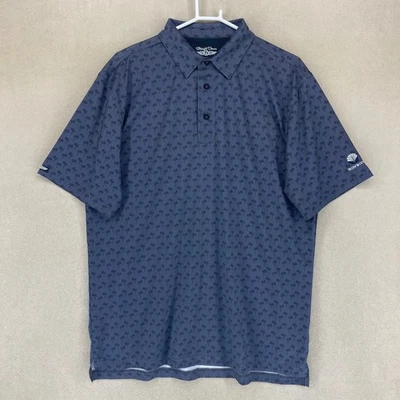 Camisa polo de golf con estampado de palmeras azul L para hombre Ironwood Foto 1 de 4