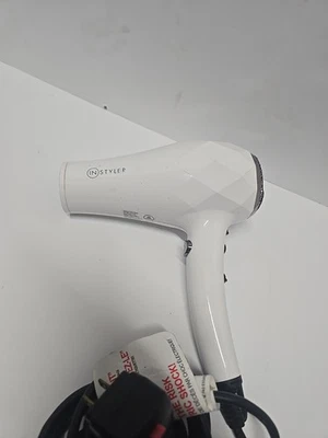 Secador de pelo iónico InStyler Blu Turbo blanco con Cool Shot 2 ajustes de calor funciona Foto 1 de 4