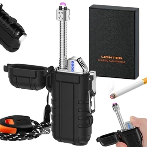 Lighter Aufladbar Elektrisches Feuerzeug mit LED-Batterieanzeige & Taschenlampe - Bild 1 von 14