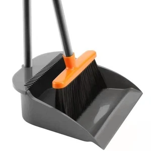 Long Handle Broom with Upright Standing Dustpan Combo for Office Home Kitchen... - Picture 1 of 8