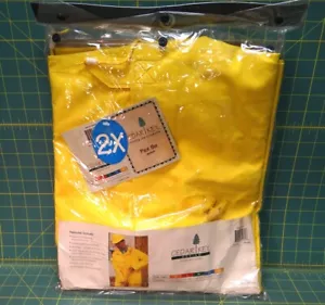 Cedar Key Pier Six 50mm PVC/Polyester Rain Jacket Coat Poncho 2XL 52-54 Yellow - Picture 1 of 5