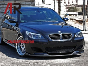 Fit BMW E60 M5 2004-2010 HM Style Carbon Fiber Front Bumper Add on Lip - Picture 1 of 2